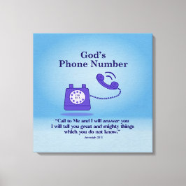 Guds Mobila nummer Jeremiah 33:3 Canvastryck