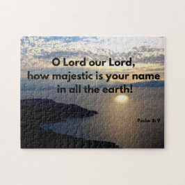 Guds Namn är Majestic Psalm 8 Bible Verse Pussel