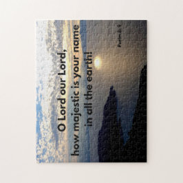 Guds Namn är Majestic Psalm 8 Bible Verse Pussel