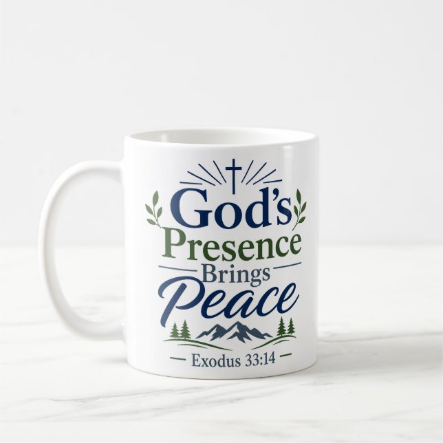 Guds närvaro ger frid Biblisk uppmuntran Kaffemugg (Vänster)