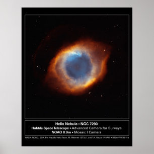 "Guds Öga" Helix Nebula Hubble Telescope Poster