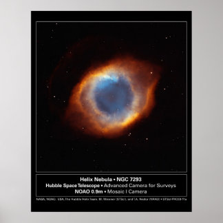 "Guds Öga" Helix Nebula Hubble Telescope Poster