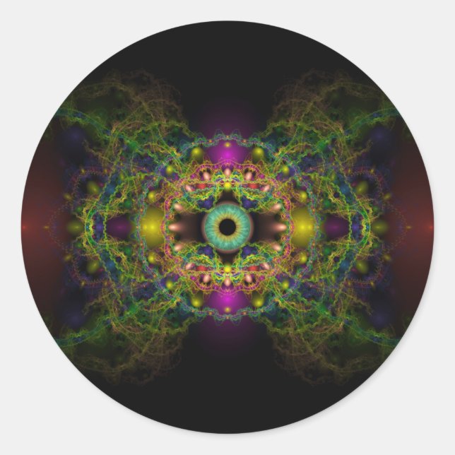 Guds öga - Vesica Piscis Runt Klistermärke (Framsida)