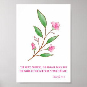 Guds Ord står för evigt blomma Poster