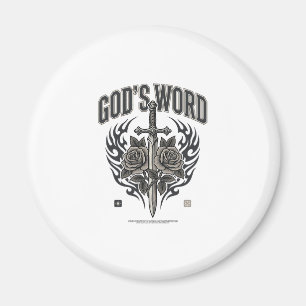 Guds Ord Svärd & Rosor Vintage Kristet Magnet
