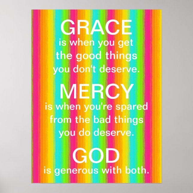 Guds påminnelse: "God regnbåge Grace och Mercy of  Poster (Framsidan)