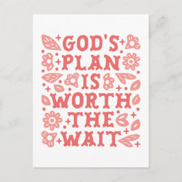 Guds plan är värd den vänta kristna rosan vykort