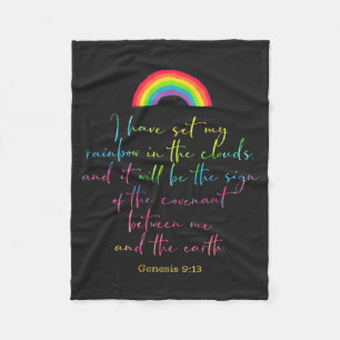 Guds regnbåge Genesis 9 Christian Bible Verse Kids Fleecefilt