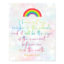 Guds regnbåge Genesis 9 Christian Bible Verse Wall