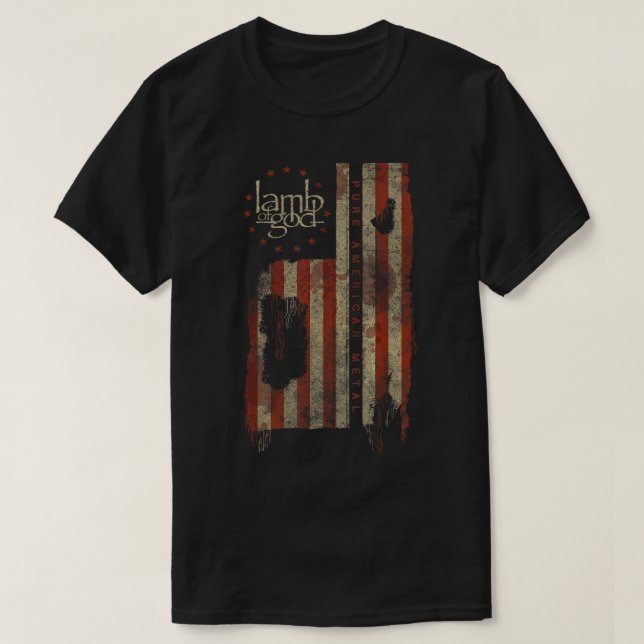 Guds renaste amerikanska Metall Flagga T Shirt (Design framsida)