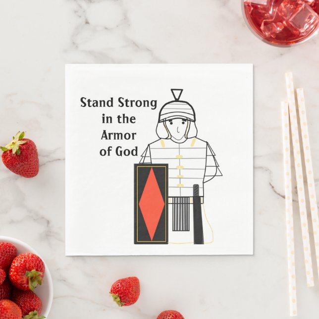 Guds rustning Stå stark  Pappersservett (Insitu)
