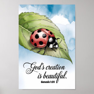 Guds skapelse är vacker kristen förskola barn poster