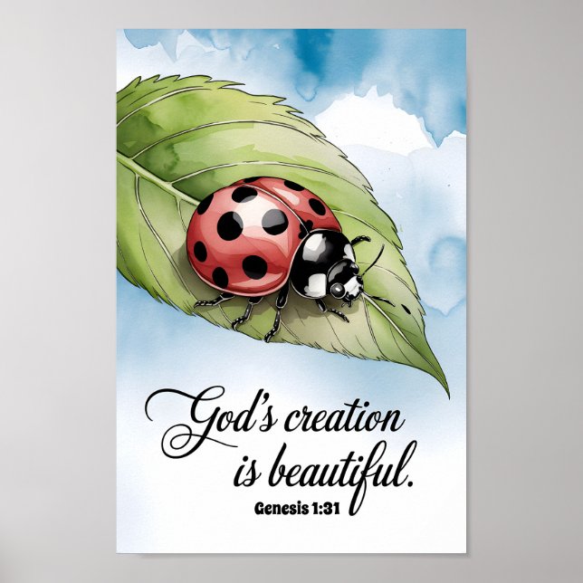 Guds skapelse är vacker kristen förskola barn poster (Framsidan)