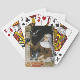 Guds skapelser (katolska nunna med fåglar i Italie Casinokort