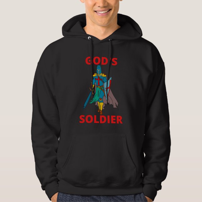 Guds soldat i Arm Manar Hoodie (Framsida)