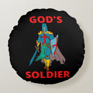 Guds soldat i Arm Rund Kudde