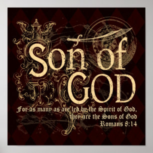 Guds son, romer 8:14 Christian Poster