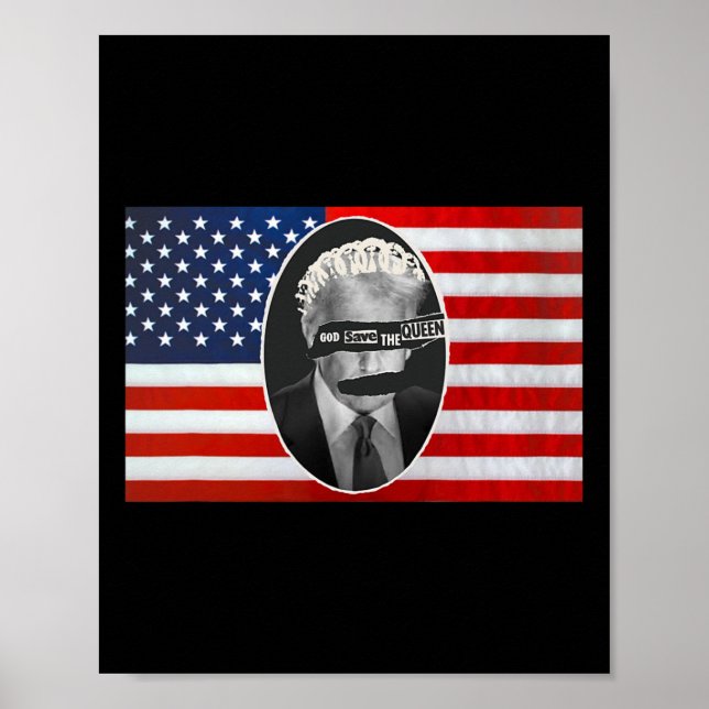 Guds Spara Drottningen Anti Trump Poster (Framsidan)