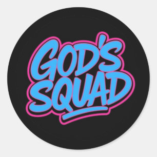 Guds Squad Runt Klistermärke