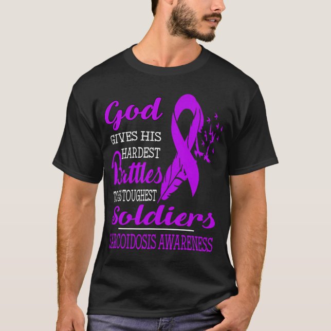 Guds svåraste soldat - Sarcoidosis Awareness T Shirt (Framsida)