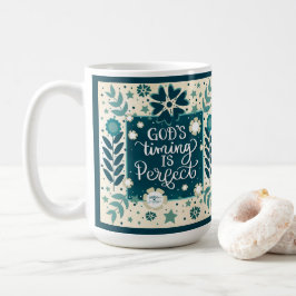 Guds tids blåblåa inspirerande citattecken kaffemugg