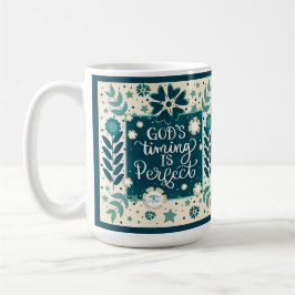 Guds tids blåblåa inspirerande citattecken kaffemugg
