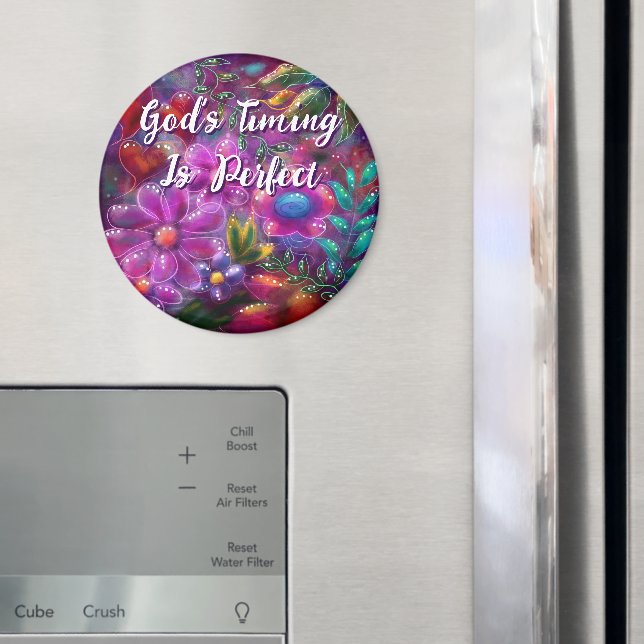 Guds tids Perfekt är Personlig för Blommigt av  Magnet (In Situ (Fridge))