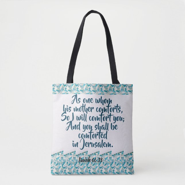 Guds tröst tryckt överallt på totebag tygkasse (Framsida)