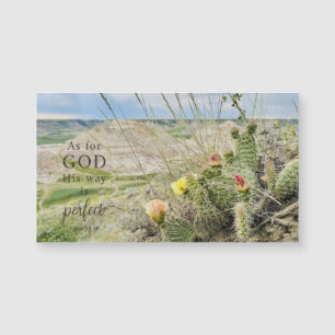 Guds Väg är Perfekt Kactus Blomma Foto Magnet