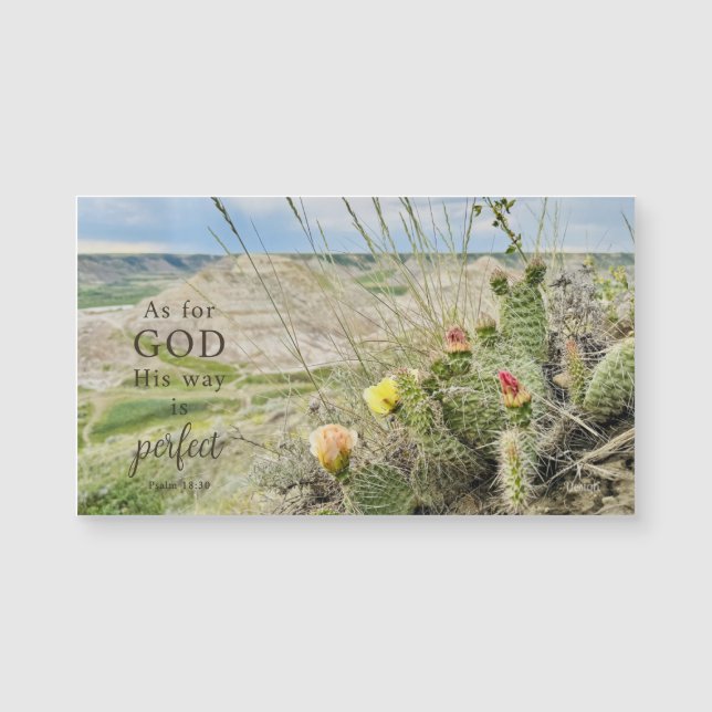 Guds Väg är Perfekt Kactus Blomma Foto Magnet (Framsida)