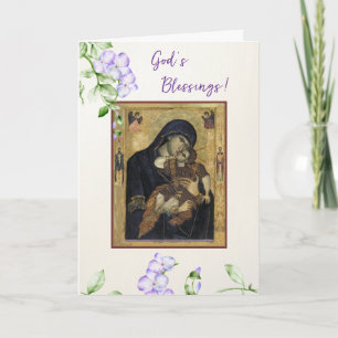 Guds välsignelser Theotokos Kristusbarnet födelsed Kort
