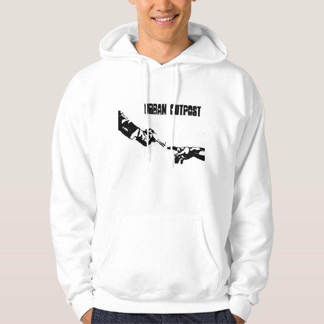 Gudstillbilden älskar oss hoodie (Framsida)