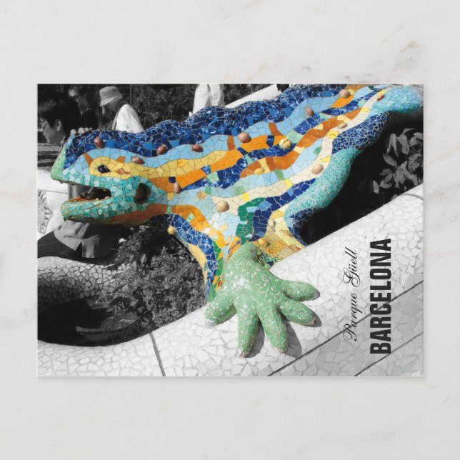 Guell från Barcelonas Gaudi Park Vykort (Framsida)