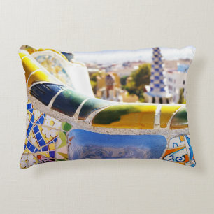 Guell Photo Barcelona Spain Gaudi Park Prydnadskudde