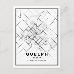 Guelph Ontario Canada Travel City Karta Poster Vykort