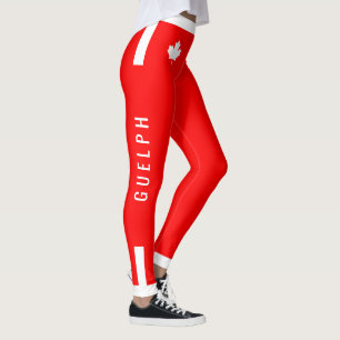 GUELPH Trainer Canadian Maple on Red (cust) Leggings