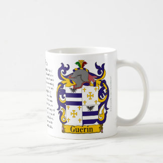 Guerin, ursprung, det menande och vapenskölden kaffemugg