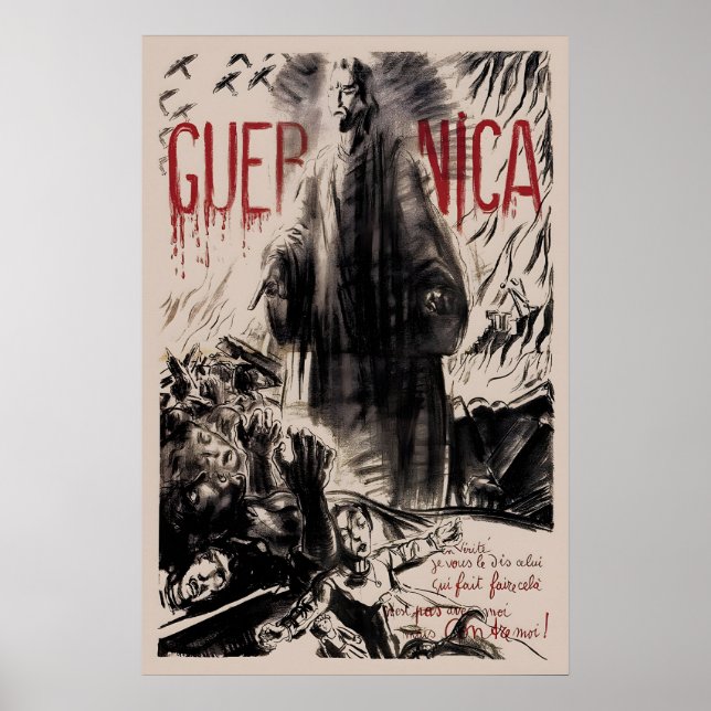 Guernica Affisch Spanska Inbördeskriget Propaganda (Framsidan)