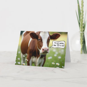 Guernsey Cow Humor under 70:e födelsedagen Kort