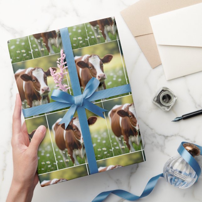 Guernsey Cow i Daisy Fält Presentpapper (Gifting)