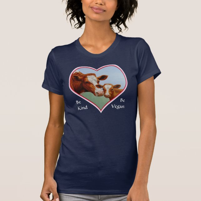 Guernsey Cow och Calf Vegan Tee Shirt (Framsida)