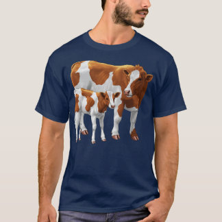 Guernsey Cow och Cute Calf T Shirt