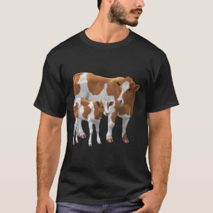 Guernsey Cow och Cute Calf T Shirt