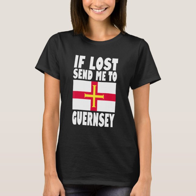 Guernsey Flag Design  If lost send me to Guernsey T Shirt (Framsida)