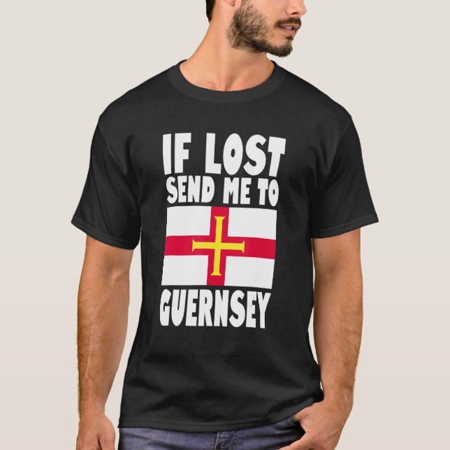 Guernsey Flag Design  If lost send me to Guernsey T Shirt (Framsida)