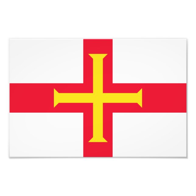 Guernsey Flagga Fototryck (Framsidan)