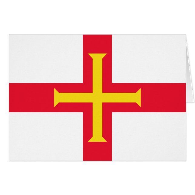 Guernsey Flagga Hälsningskort (Framsidan Horizontal)