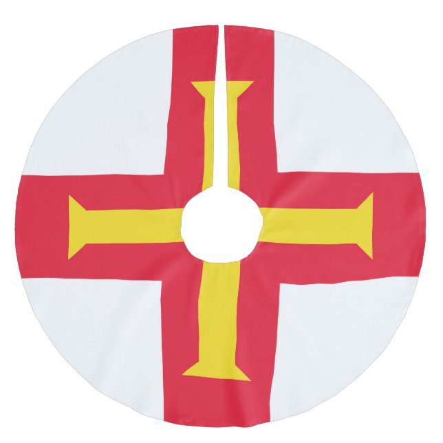 Guernsey flagga julgransmatta borstad polyester (Framsidan)