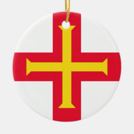 Guernsey flagga julgransprydnad keramik