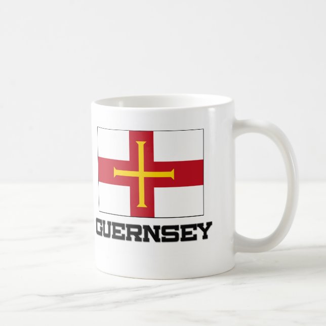 Guernsey flagga kaffemugg (Höger)